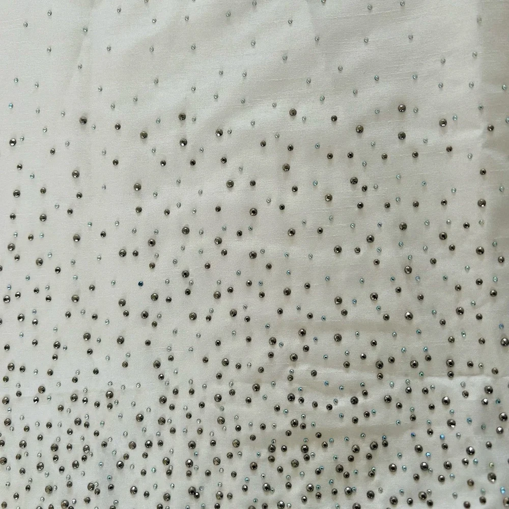 Elegant White Shower Curtain with Silver and Sparkle Detail
